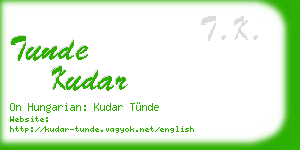 tunde kudar business card