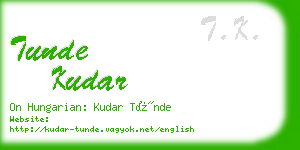 tunde kudar business card